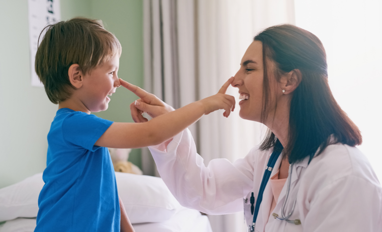 Little boy visiting the doctor
